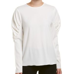 Tibi White Twill Florence Top